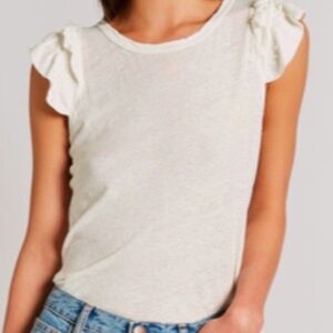 Current Elliot Double Muscle Star Cream Top Size 2 Fits MEDIUM EUC